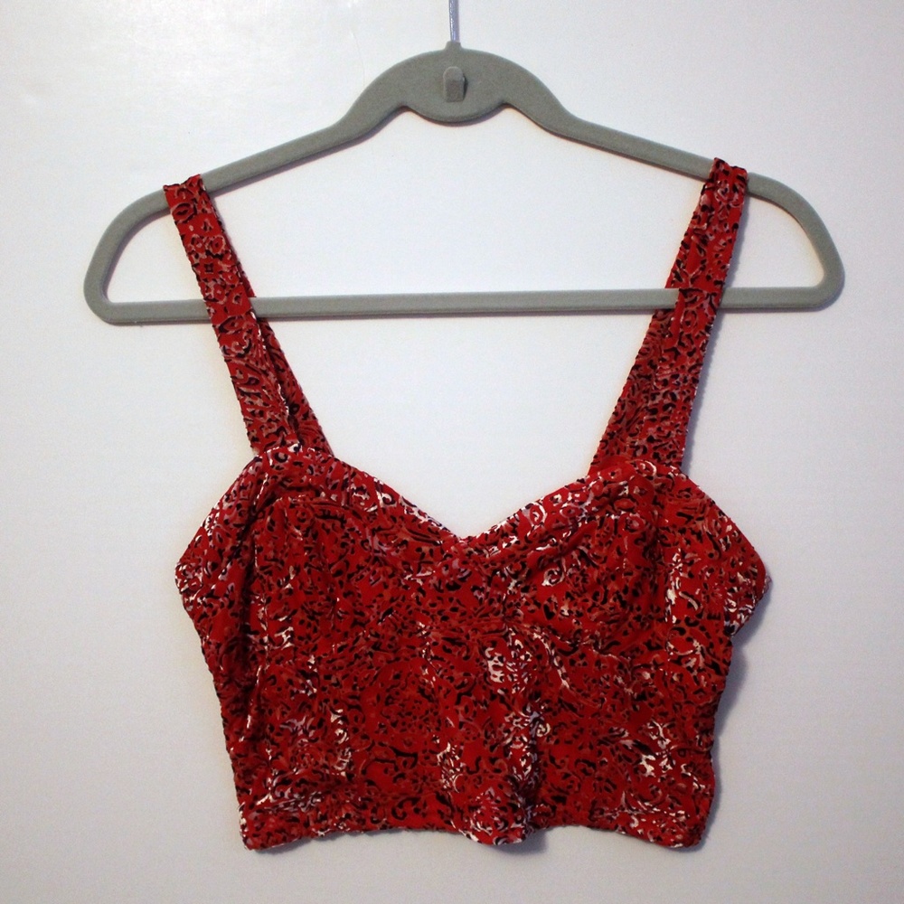 crushed velvet cropped tank